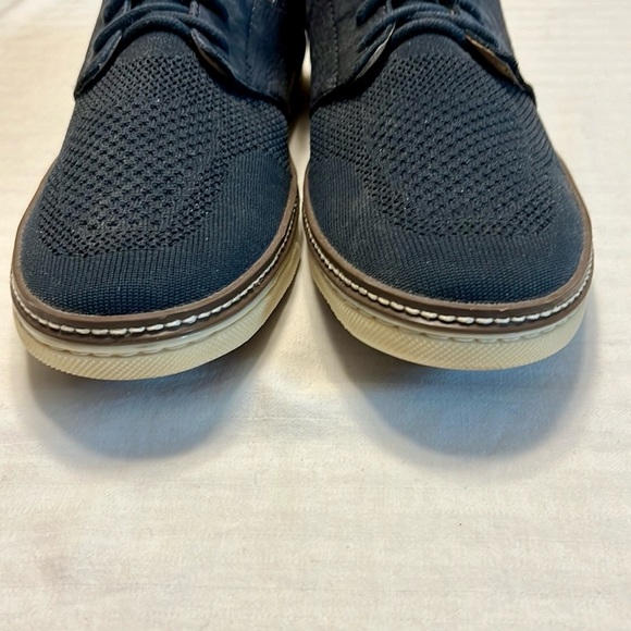 Johnston Murphy Knitted Casual Oxford Blue and Brown Leather 10.5D EUC - Picture 2 of 5